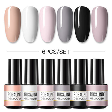 Rosalind Mini Soak Off Professional Nail Art Gel Polish Set 6PCS Nail Art Design LED/UV Lamp